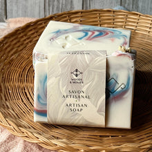 Charger l'image dans la galerie, Labeled jasmine soap by Woods and Mosses, set on neutral background