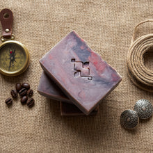 Load image into Gallery viewer, handcrafted soap bar with marble pattern and baccarat rouge tone
