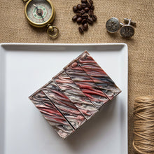 Load image into Gallery viewer, men’s soap bar with deep red marble pattern