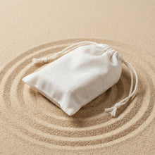 Load image into Gallery viewer, Packaging option: white reusable eco-cotton pouch with sturdy cotton cord drawstring.