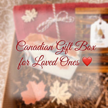 Load image into Gallery viewer, Gift box with decorative elements and text 'Canadian Gift Box for Loved Ones' on a blurred background - Woods and Mosses